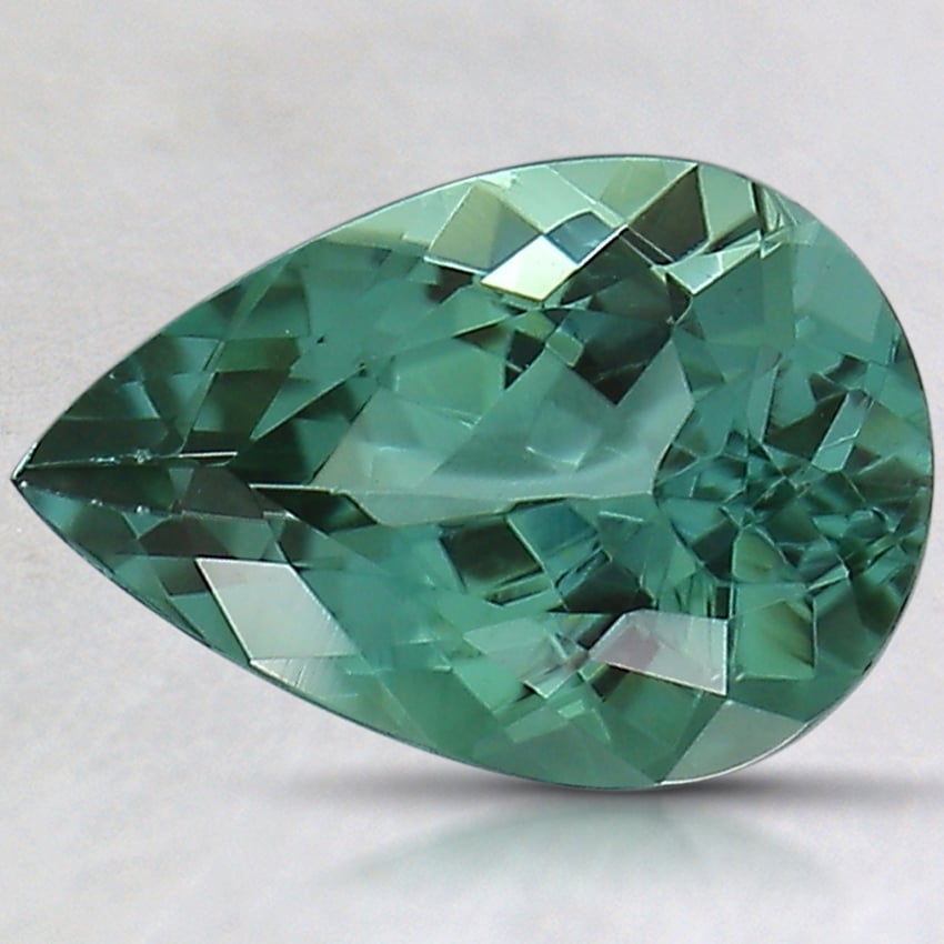 9.9x6.8mm Unheated Teal Pear Tourmaline