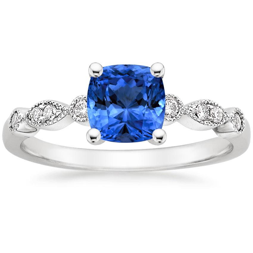 Sapphire Tiara Diamond Ring in Platinum