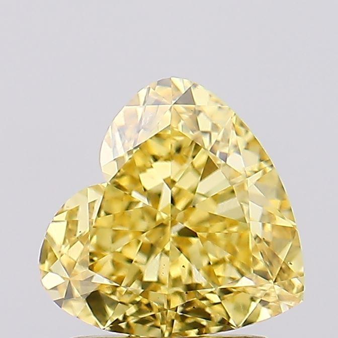 1.72 Ct. Fancy Vivid Yellow Heart Lab Grown Diamond