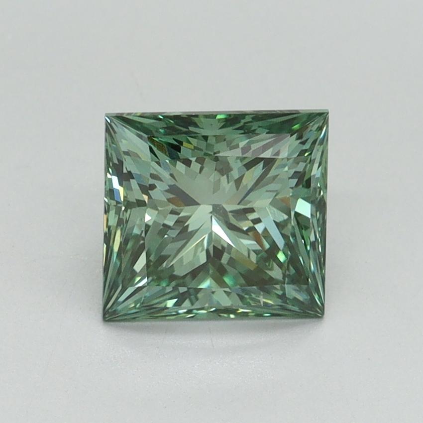 1.50 Ct. Fancy Vivid Green Princess Lab Grown Diamond