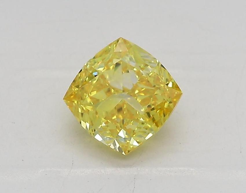 1.01 Ct. Fancy Vivid Yellow Cushion Lab Grown Diamond