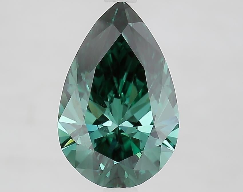 2.48 Ct. Fancy Vivid Green Pear Lab Grown Diamond