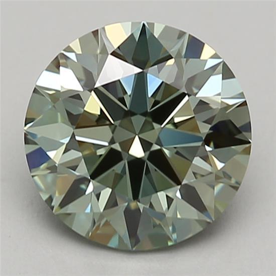 1.91 Ct. Fancy Vivid Green Round Lab Grown Diamond