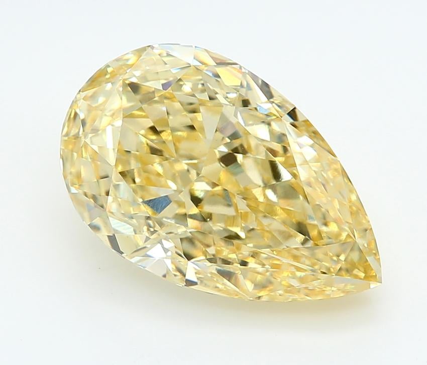 6.08 Ct. Fancy Intense  Yellow Pear Lab Grown Diamond