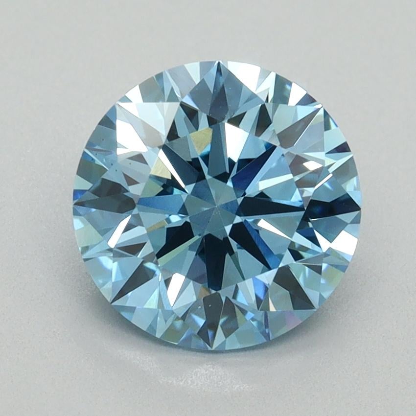 2.18 Ct. Fancy Vivid Blue Round Lab Grown Diamond