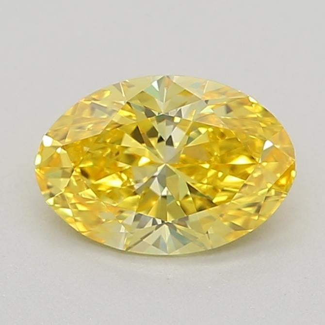 0.54 Ct. Fancy Vivid  Yellow Oval Lab Grown Diamond