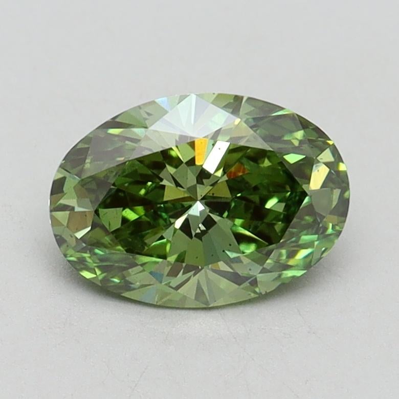 1.00 Ct. Fancy Vivid Green Oval Lab Grown Diamond