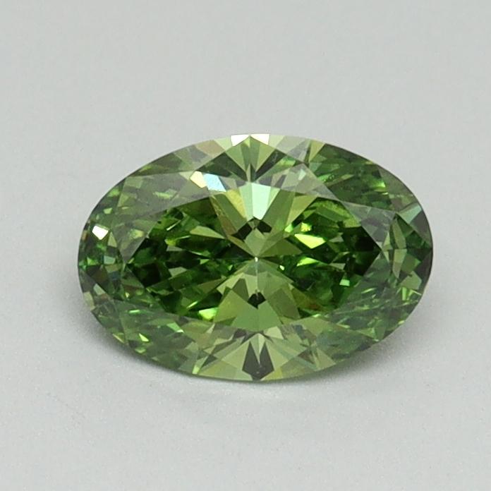 0.56 Ct. Fancy Vivid Green Oval Lab Grown Diamond