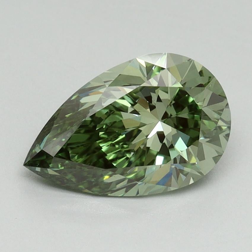 1.64 Ct. Fancy Vivid Green Pear Lab Grown Diamond