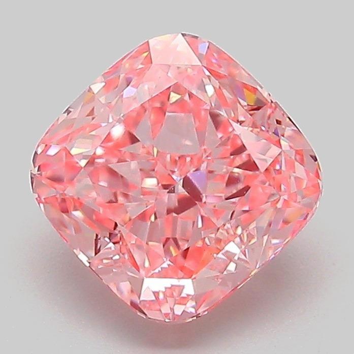 2.05 Ct. Fancy Vivid Pink Cushion Lab Grown Diamond