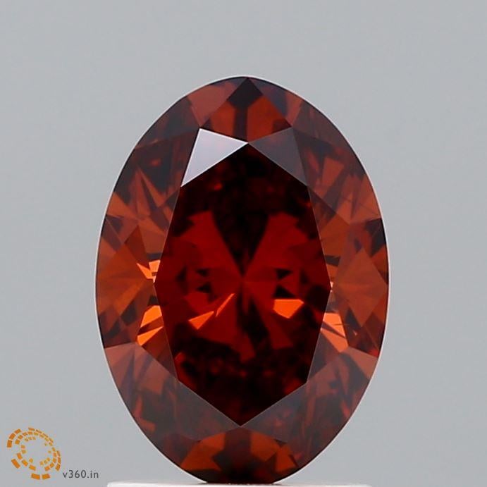 1.55 Ct. Fancy Deep  Orange Oval Lab Grown Diamond