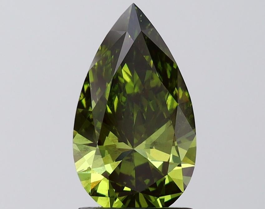 2.08 Ct. Fancy Vivid Green Pear Lab Grown Diamond