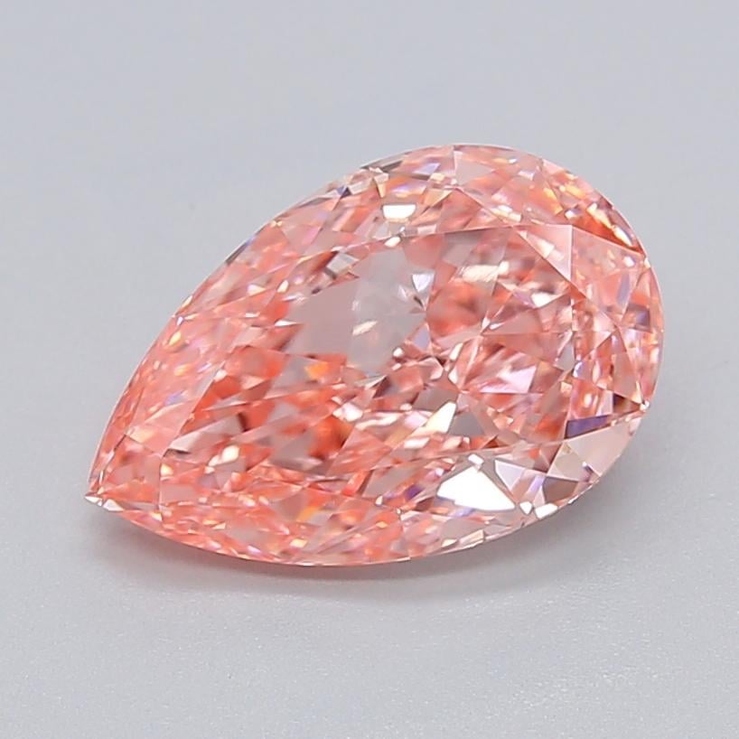 3.24 Ct. Fancy Vivid  Pink Pear Lab Grown Diamond