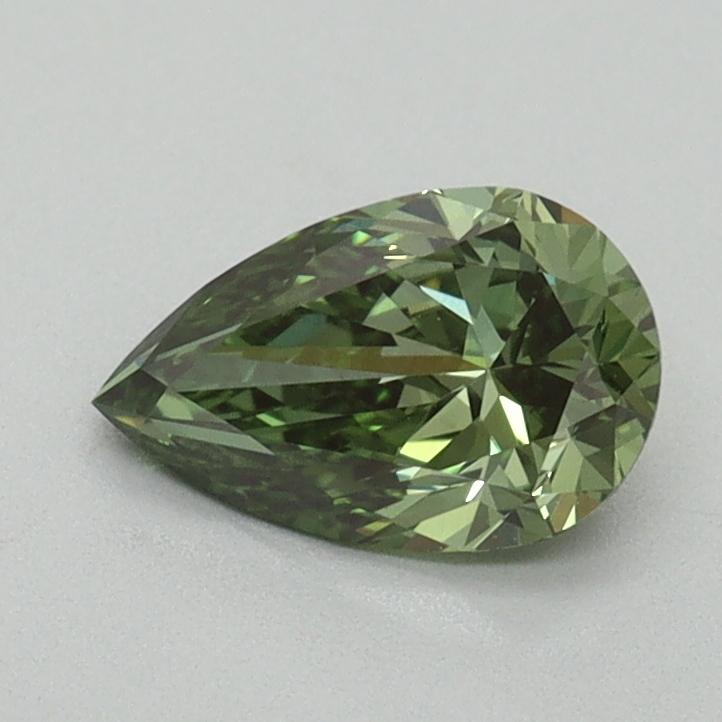 0.70 Ct. Fancy Vivid Green Pear Lab Grown Diamond