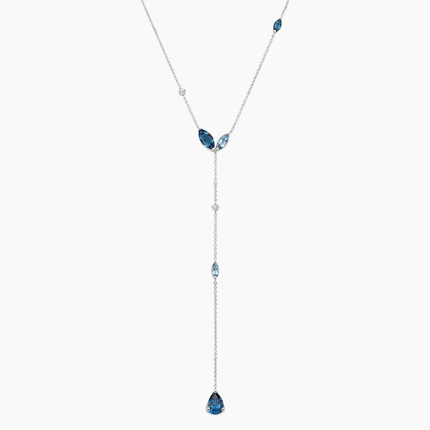 Natural London Blue Topaz Necklace, 5mm Heart Shape Gemstone Necklace,
