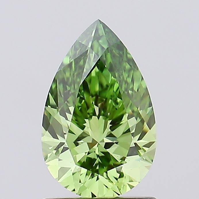 1.10 Ct. Fancy Vivid Green Pear Lab Grown Diamond