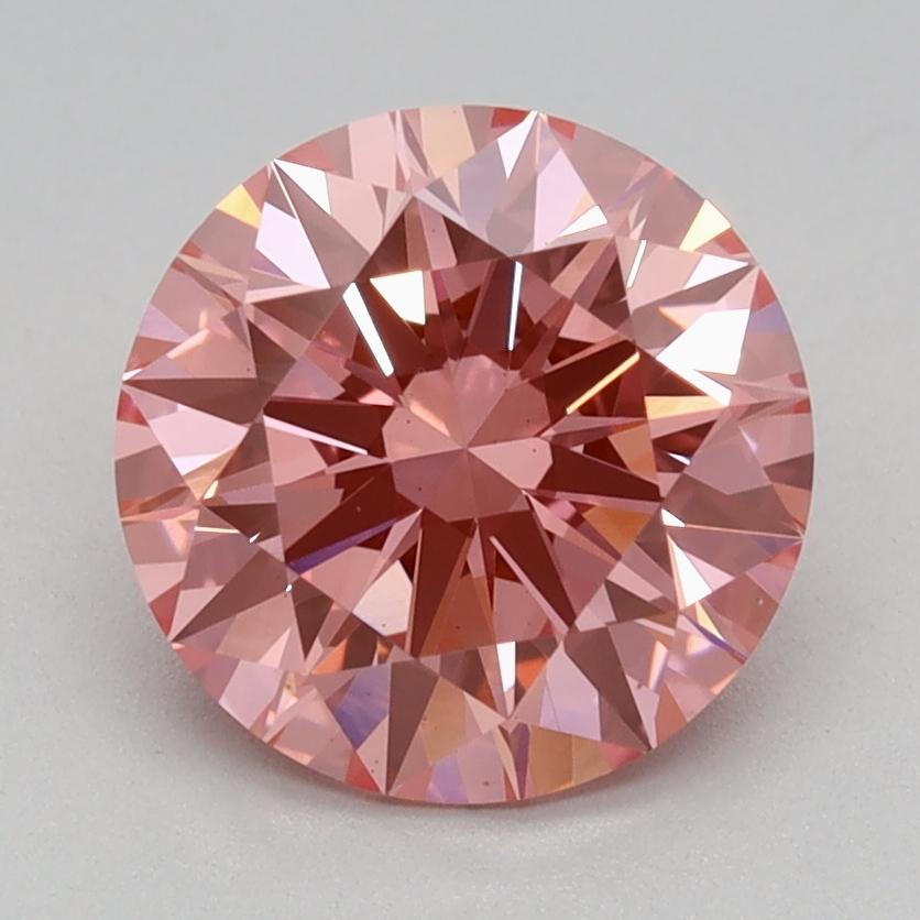 1.58 Ct. Fancy Vivid Pink Round Lab Grown Diamond
