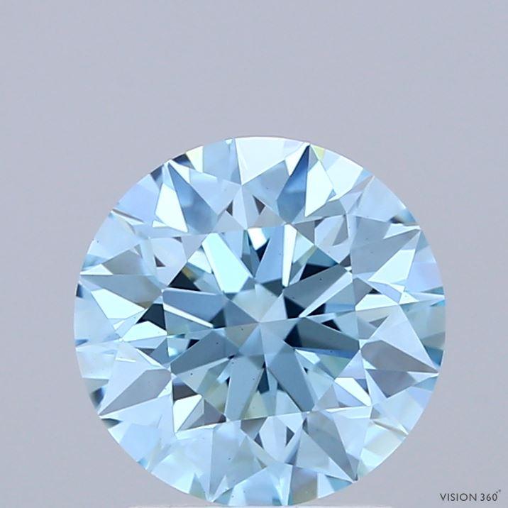2.08 Ct. Fancy Vivid Blue Round Lab Grown Diamond