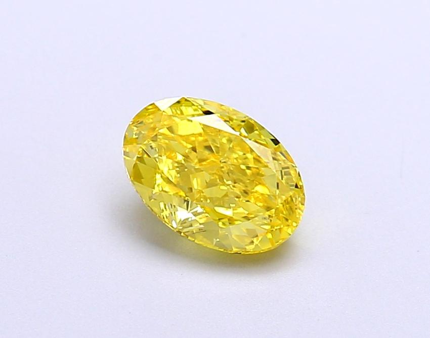1.00 Ct. Fancy Vivid Yellow Oval Lab Grown Diamond