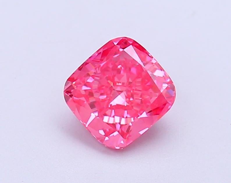 1.03 Ct. Fancy Vivid Pink Cushion Lab Grown Diamond