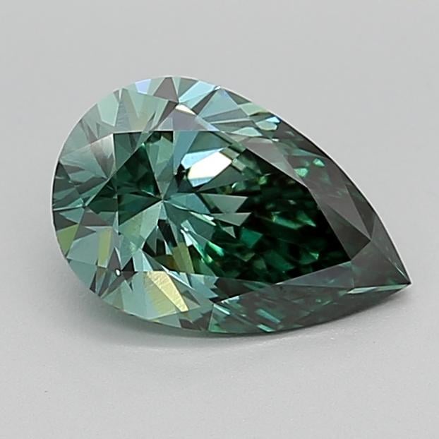 1.50 Ct. Fancy Vivid  Green Pear Lab Grown Diamond