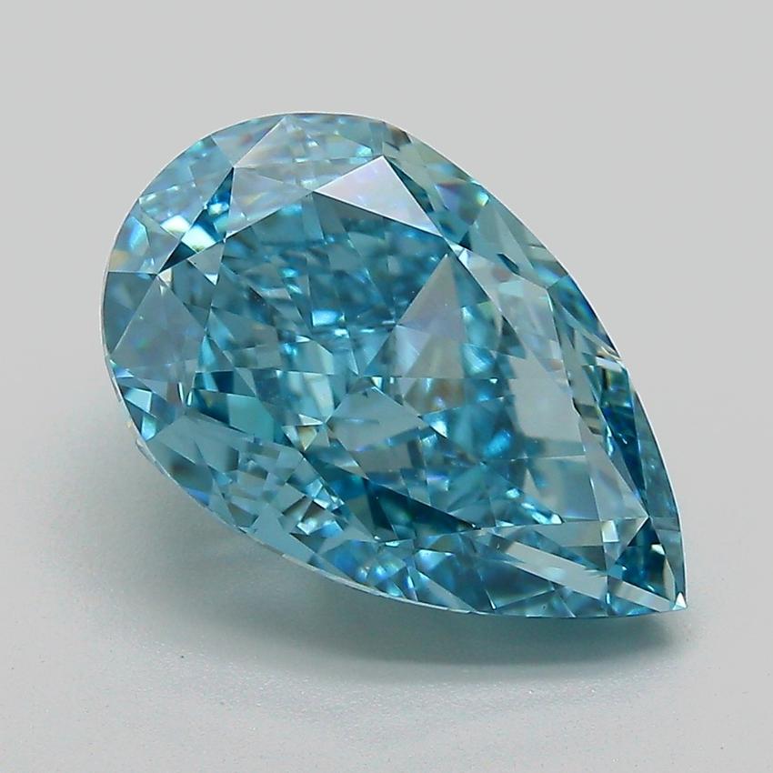 5.11 Ct. Fancy Vivid Blue Pear Lab Grown Diamond
