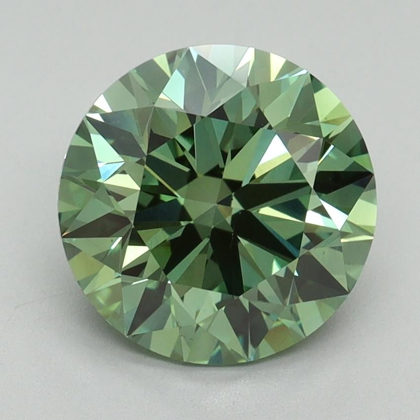 2.73 Ct. Fancy Vivid Green Round Lab Grown Diamond