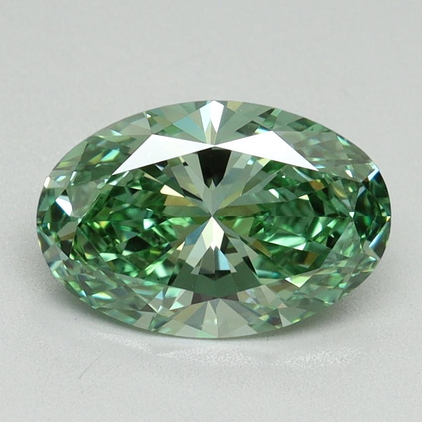 1.62 Ct. Fancy Vivid Pacific Green Oval Lab Grown Diamond