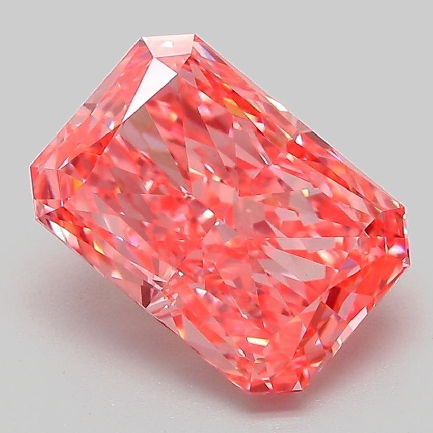 3.07 Ct. Fancy Vivid Pink Radiant Lab Grown Diamond