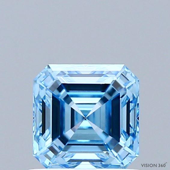 0.96 Ct. Fancy Vivid  Blue Asscher Lab Grown Diamond