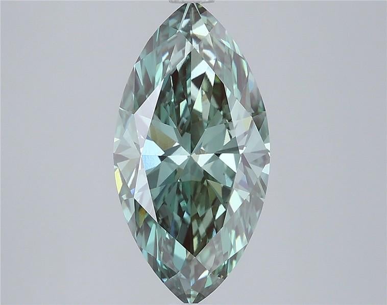3.01 Ct. Fancy Vivid  Green Marquise Lab Grown Diamond