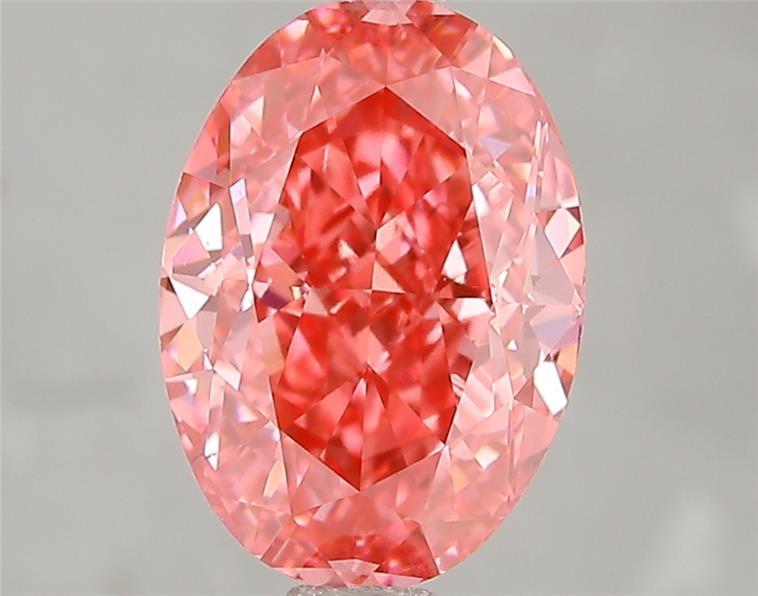 3.02 Ct. Fancy Vivid Pink Oval Lab Grown Diamond