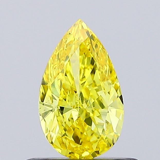 0.52 Ct. Fancy Vivid Yellow Pear Lab Grown Diamond