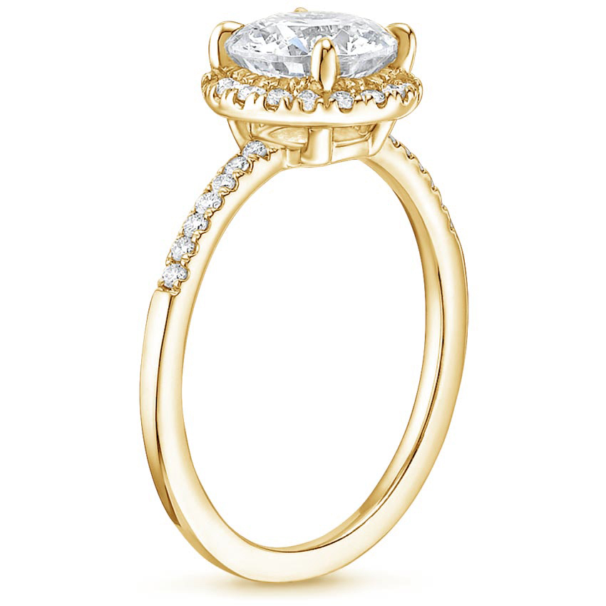 18K Yellow Gold Cambria Diamond Ring, large side view