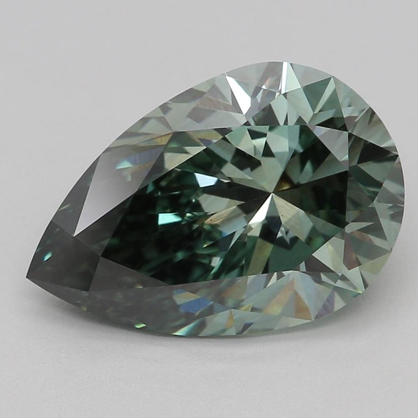2.05 Ct. Fancy Green Pear Lab Grown Diamond