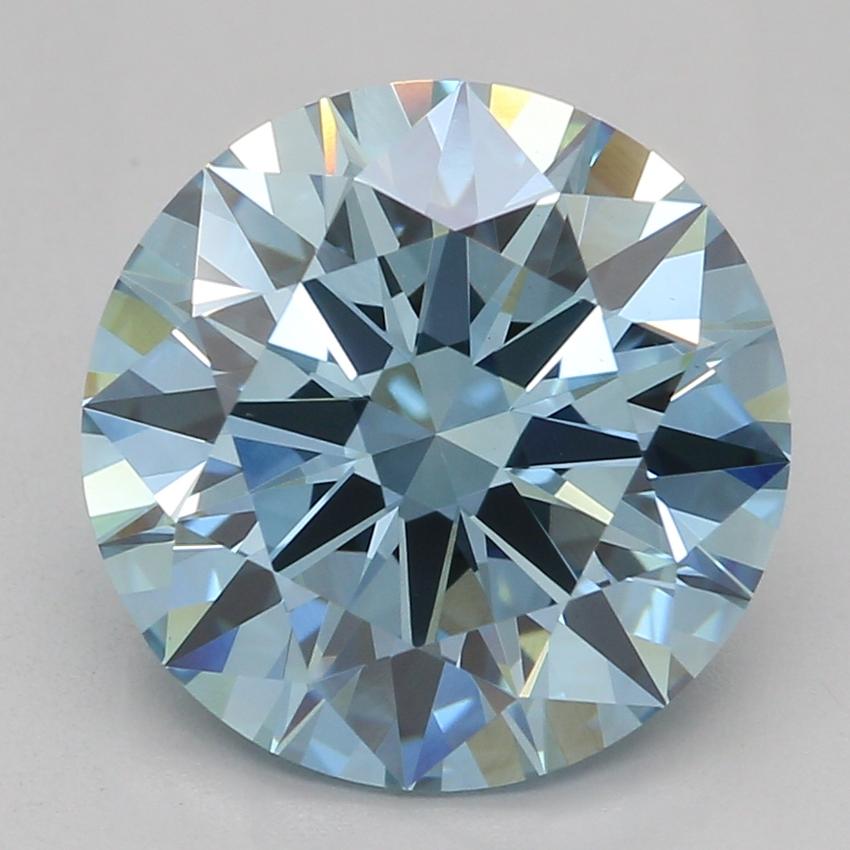 2.55 Ct. Fancy Vivid Blue Round Lab Grown Diamond