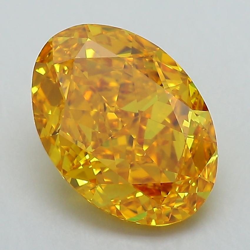 3.53 Ct. Fancy Vivid Yellow Oval Lab Grown Diamond