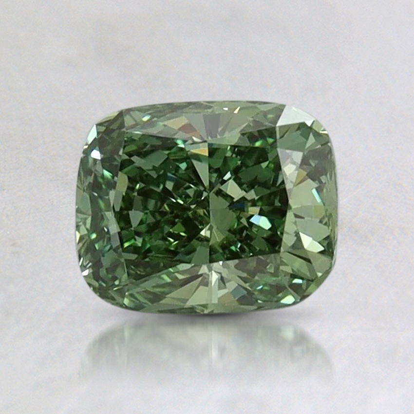 0.92 Ct. Fancy Vivid Pacific Green Cushion Lab Grown Diamond
