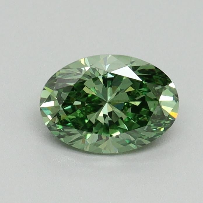 0.61 Ct. Fancy Vivid Green Oval Lab Grown Diamond