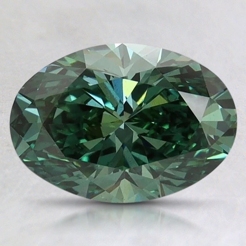 1.66 Ct. Fancy Vivid Pacific Green Oval Lab Grown Diamond