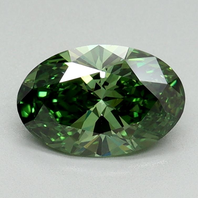 1.01 Ct. Fancy Vivid Green Oval Lab Grown Diamond