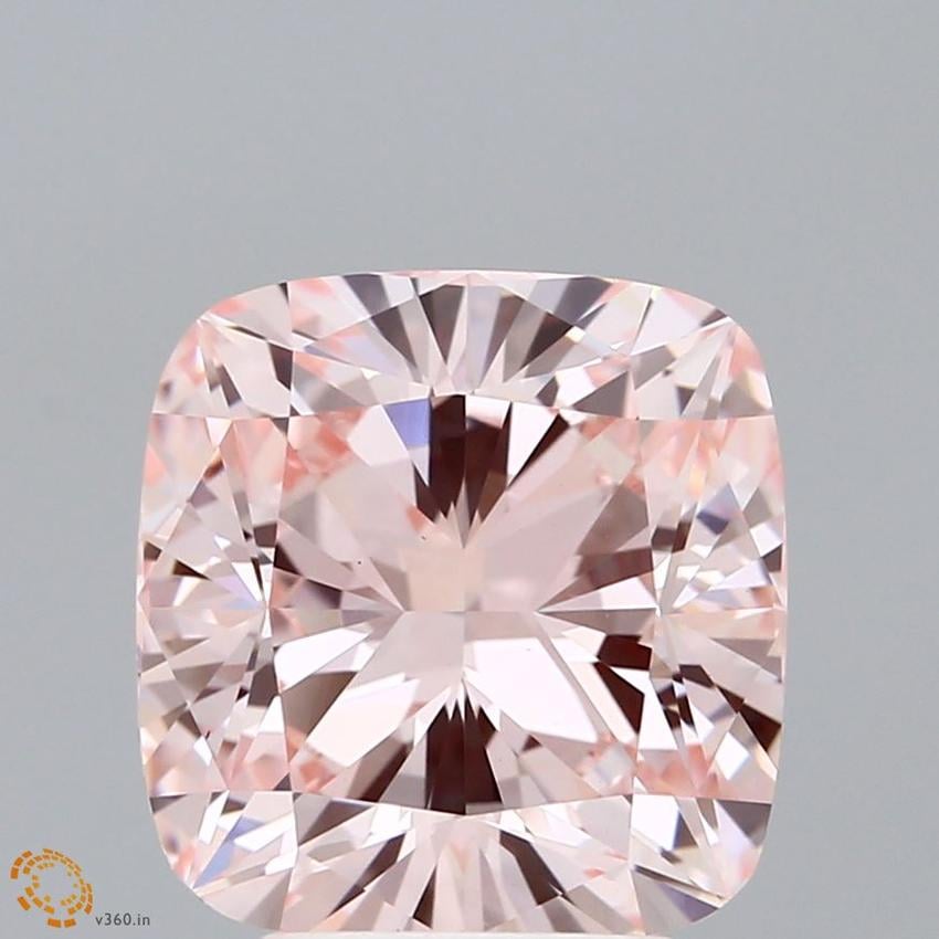 4.01 Ct. Fancy Intense  Pink Cushion Lab Grown Diamond