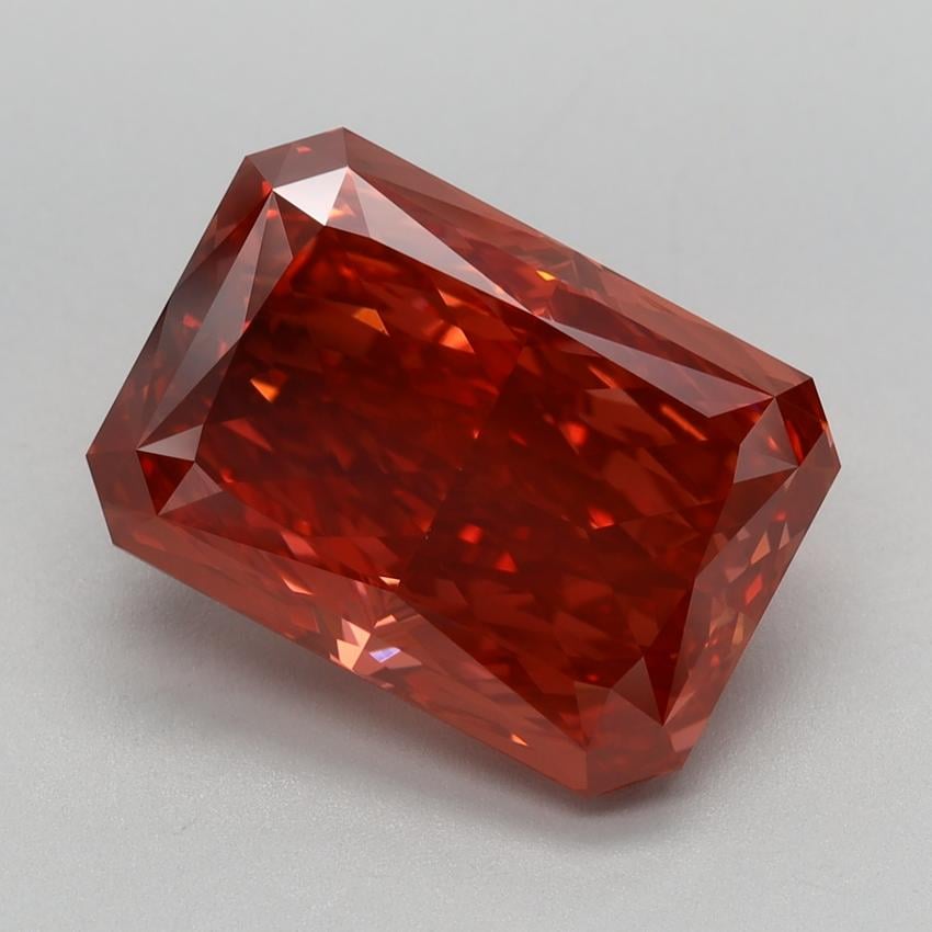 5.32 Ct. Fancy Vivid Red Radiant Lab Grown Diamond