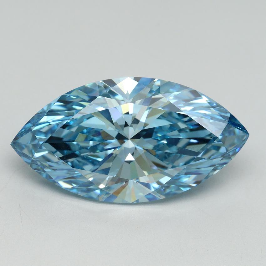 9.13 Ct. Fancy Vivid Blue Marquise Lab Grown Diamond