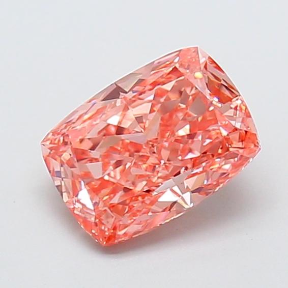 2.03 Ct. Fancy Intense Orangy Pink Cushion Lab Grown Diamond