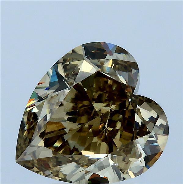 4.50 Ct. Fancy Grayish Yellow Heart Lab Grown Diamond