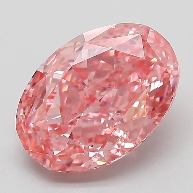 3.13 Ct. Fancy Vivid Pink Oval Lab Grown Diamond