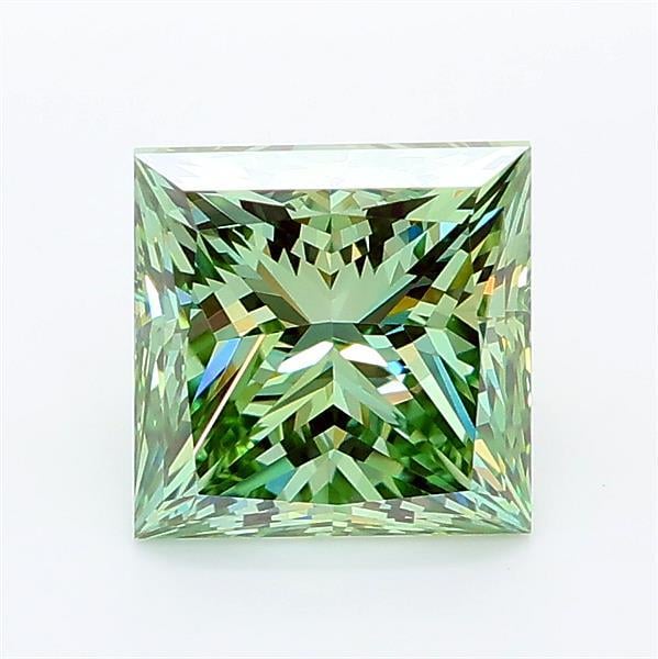 1.90 Ct. Fancy Vivid Green Princess Lab Grown Diamond