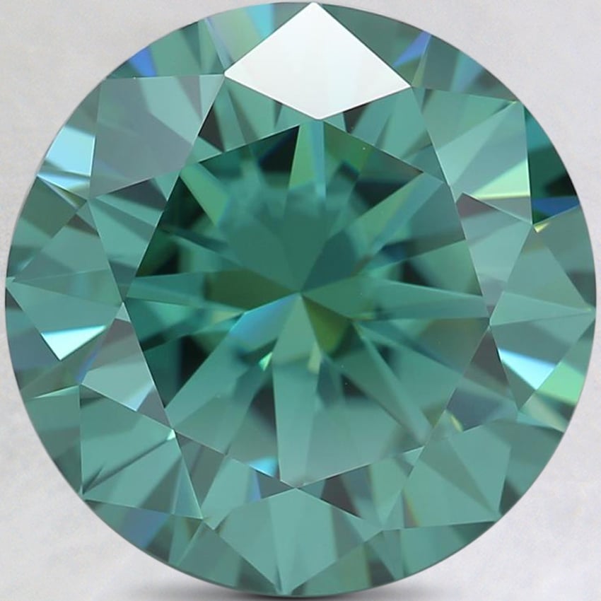 10mm Green Round Moissanite