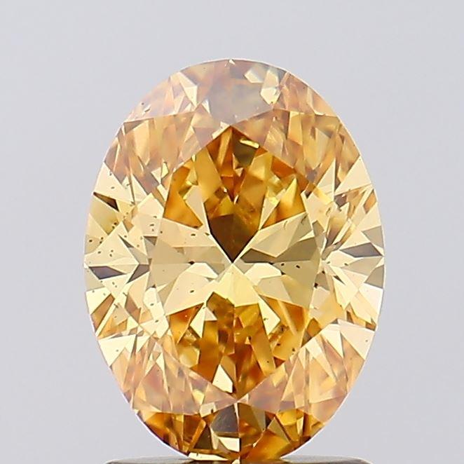 1.37 Ct. Fancy Vivid Yellow Oval Lab Grown Diamond